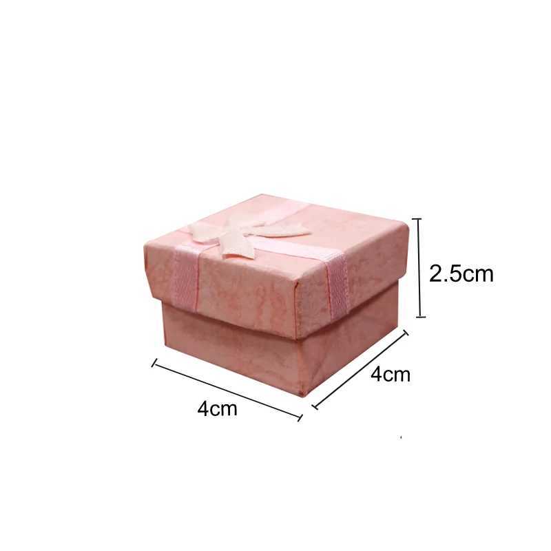Wholesale 12 pieces/batch of colored ring boxes earring boxes jewelry display containers storage props gift packaging boxes bow ties 4 * 4cm W241019
