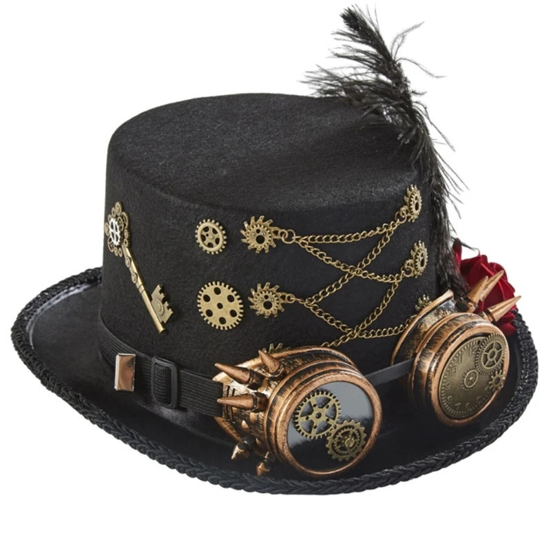 Steampunk Time Hat Steampunk Hat Steampunk Top Hat Mens Wear Goggles Direct 241018