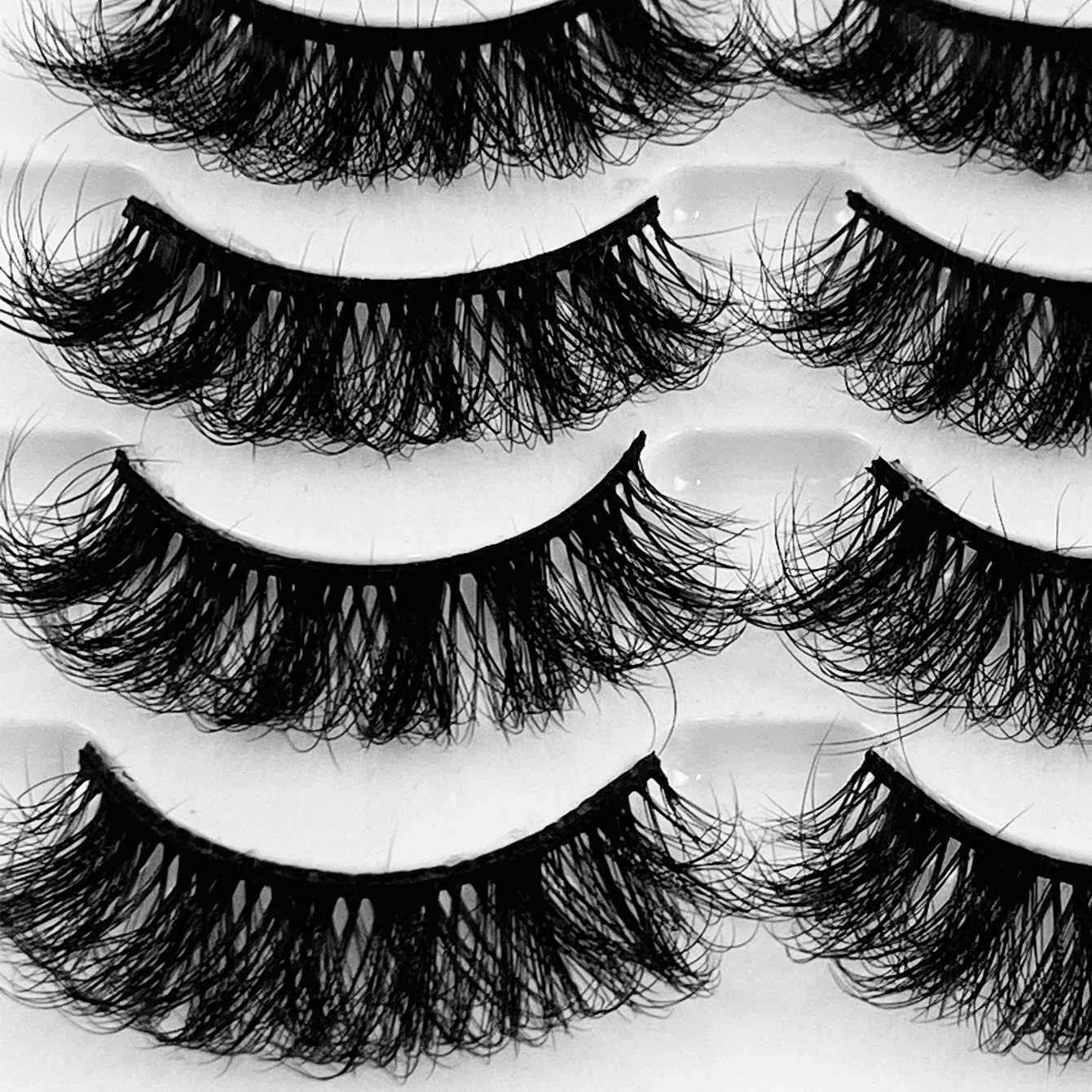 Mink 5 Pairs Eyelashes Faux Eyelashes Long Lasting Fluffy Mink Lashes Dramatic Volume lashes Extension Thick LongXJ5
