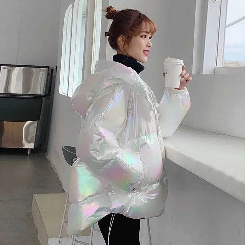 Women's Down Parkas Light colored washable cotton padded jacket new Korean version loose winter jacket design niche cotton padded jacket Y241019K