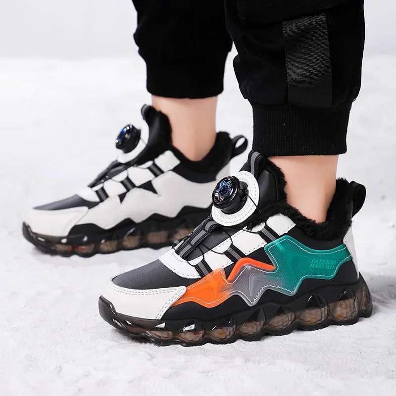 Athletic Outdoor Winter Children Shoes Boys Sneaker Warm Plush Waterproof Kids Snow Shoes Fashion Outdoor School Sports Tennis Shoes for Boy H241019