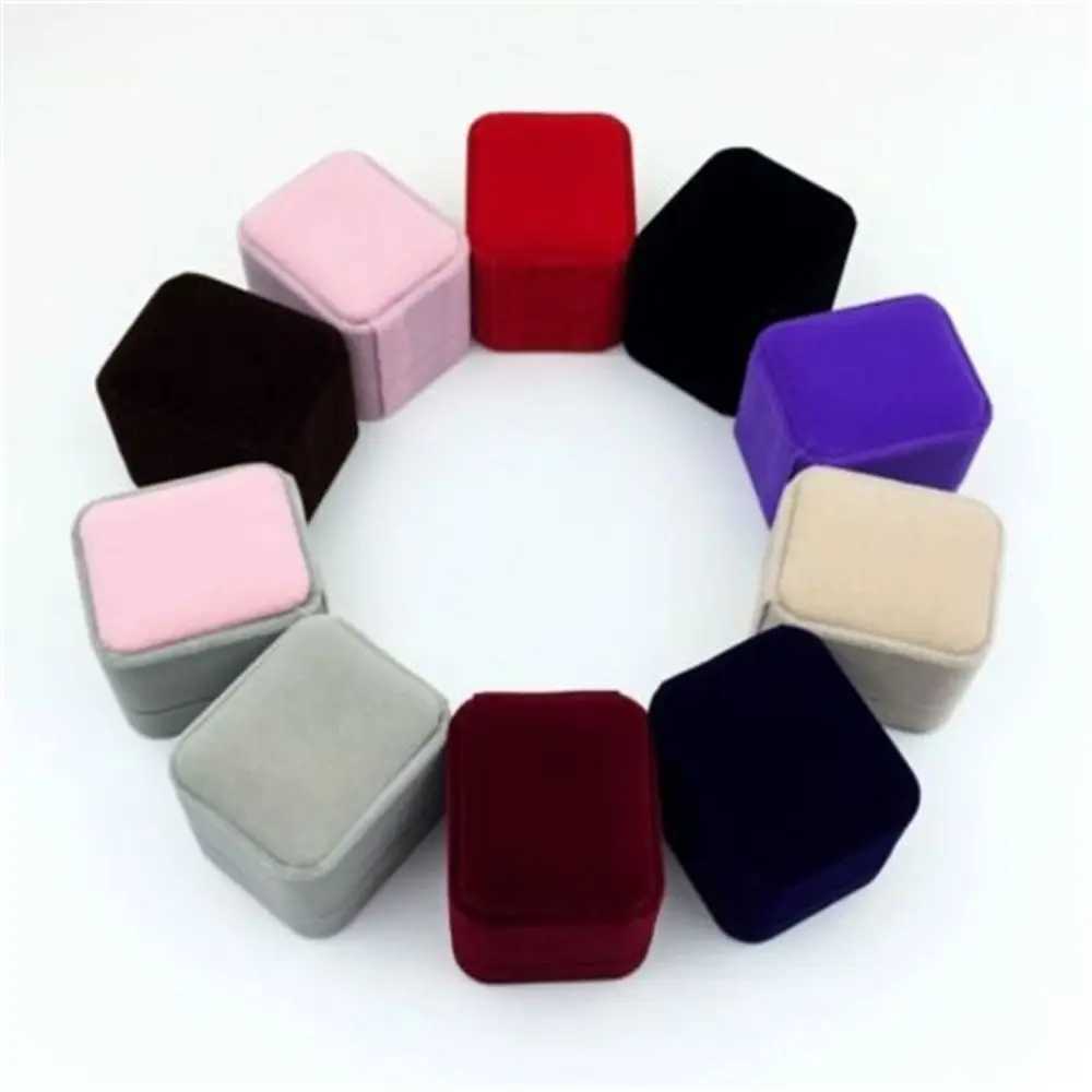 Velvet jewelry box octagonal earring box wedding ring box jewelry display stand organizer storage gift packaging box W241019