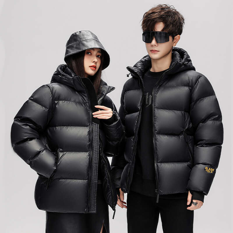 New 2024 Winter Casual Men's Warm Duck Jackets Outwear Black Color Windproof Thicken Puffer Coats Loose Tops Down Clothing