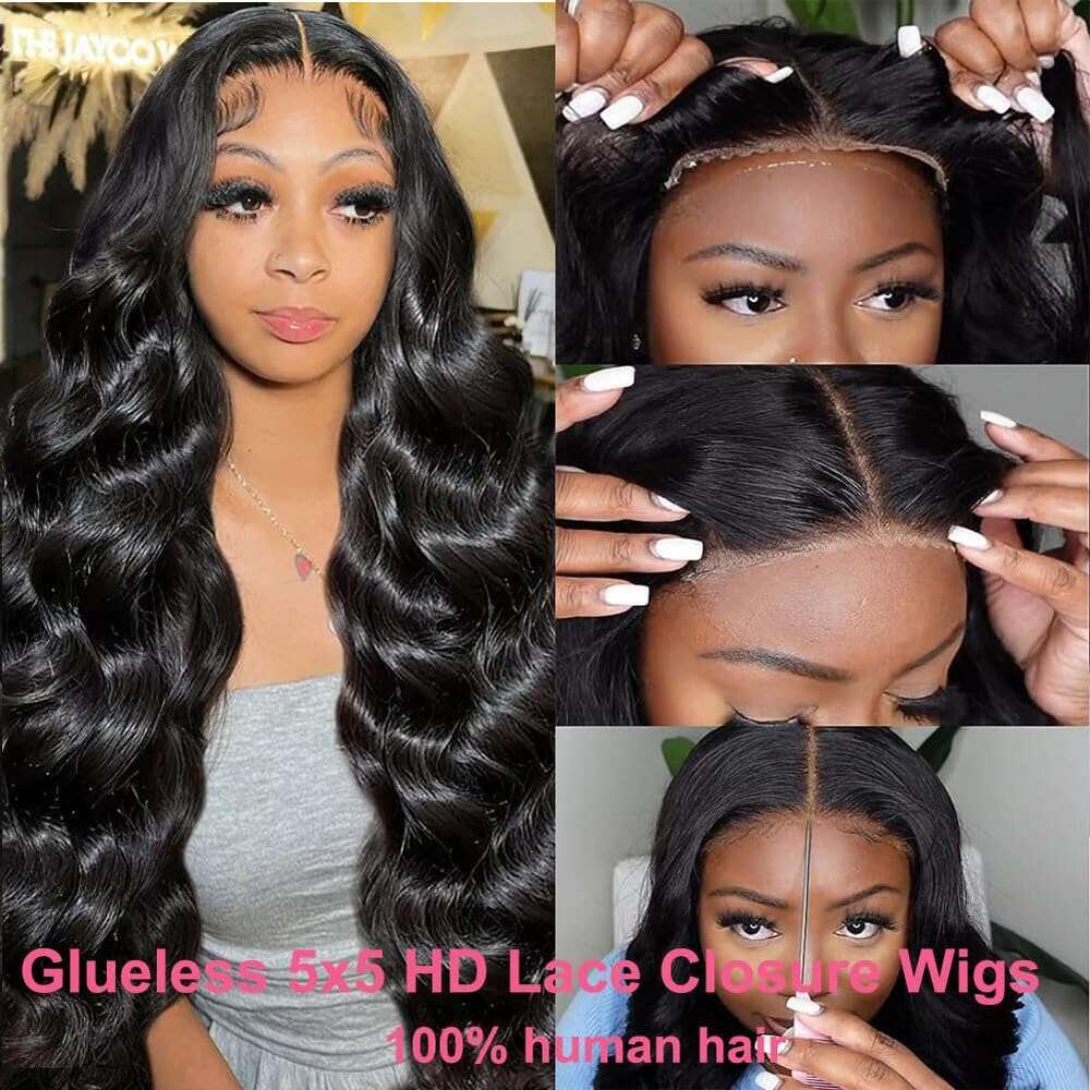 Wig x Glueless Human Hair Ready to Wear and Go Body Wave Natural Black HD Lace Front Wigs Frontal Brazilian s al