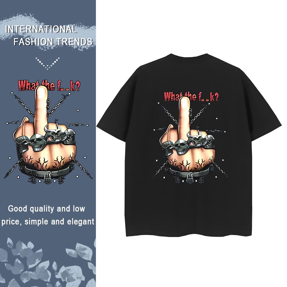 Fashion Casual Womens T Shirts 230g Cotton Crew Neck Breathable Sports Casual hands Women Tshirts Popular Cartoon Floral Printing Wear