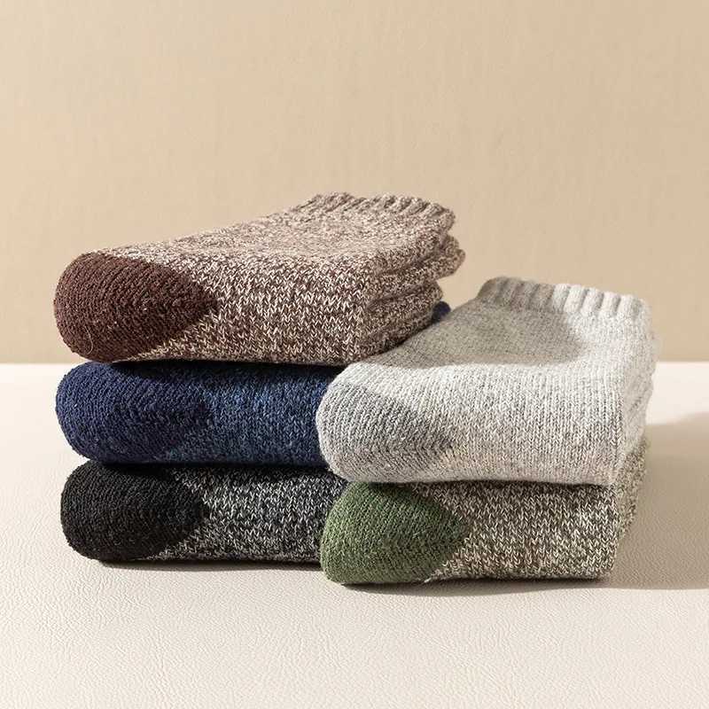 2024 New Autumn Winter Mens Warm Socks Christmas Thickened Wool Warm Womens Tube Socks Anti-odorant Woolen SocksXJ241019