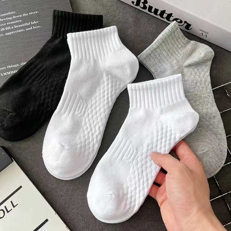 3Pairs Soft Men Black White Warm Cotton Socks Set Autumn Winter Male Solid Color Breathable Business Sport Short Socks For MenXJ241019