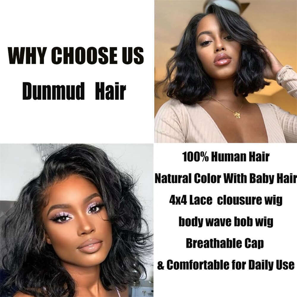 Human Bob Wig Hair Wigs x Glueless Pre Plucked Cut Wear and Go Short Body Wave Lace Closure Front s