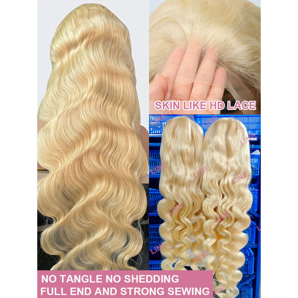 250 Density 613 Colored Body Wave 13x6 HD Frontal Human Hair Wigs Brazilian Honey Blond 13x4 Lace Front Wig Preplucked 40In