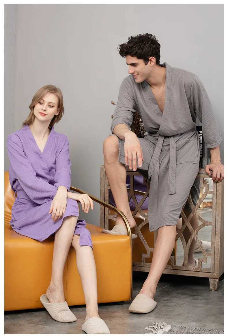 Bathrobe Sauna Wear Womens Thin Nightgown Long Couple Home Wear Hotel Bathrobe Mens And Womens WearXJ241018