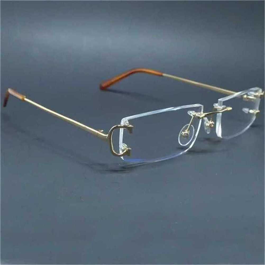 Designer's new style Sunglasses Clear Eye Glasses For Men Rimless Transparent Mens Optical Frame Computer Eyewear Carter Glass FramesKajia