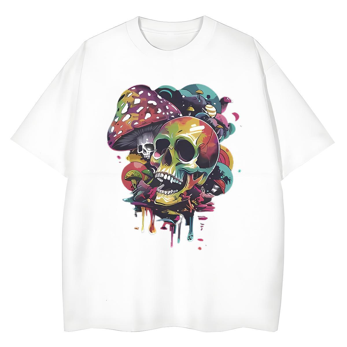 Factory Direct T-Shirts 230g Cotton Short sleeve Soft Street Casual skull Woman Tshirt Comfortable Oversized Tee Shirt