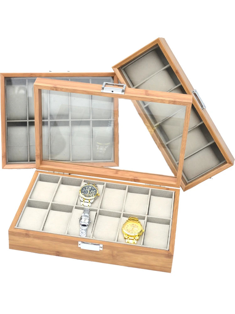 The latest handmade eco-friendly Chinese style 3/6/10/12 slot watch box for 2024 bamboo watch storage box used for gifts 241018