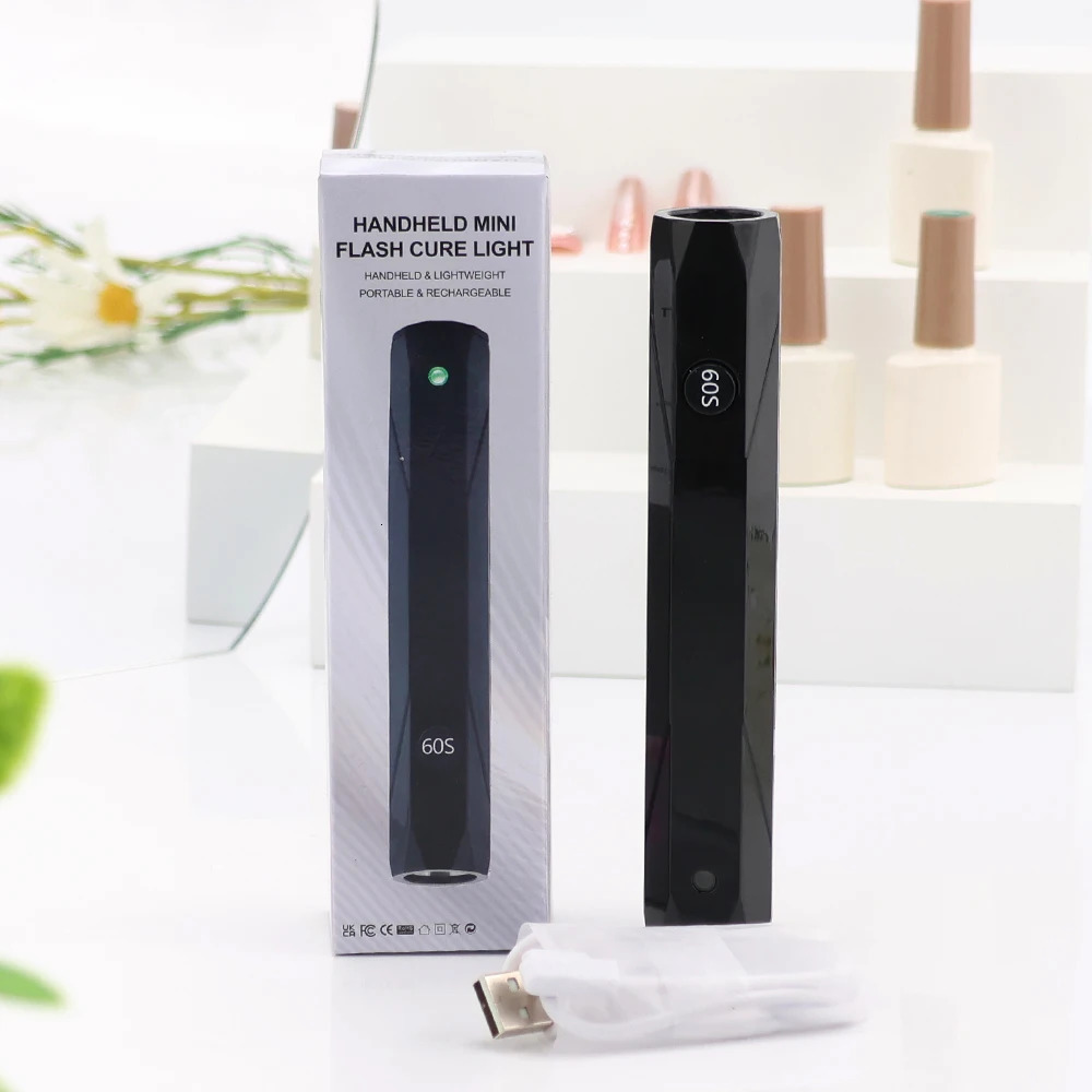 9w cordless LED nail lamp USB security UV flash curing LED nail lamp red light portable handheld mini dryer gel art tool mini lamp 241018