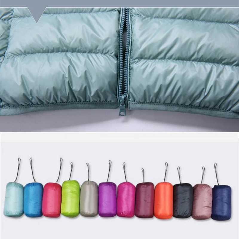 Winter Women Ultralight Thin Down Jacket White Duck Down Hooded Jackets Long Sleeve Warm Coat Parka Female Portable Outwear NewX241019