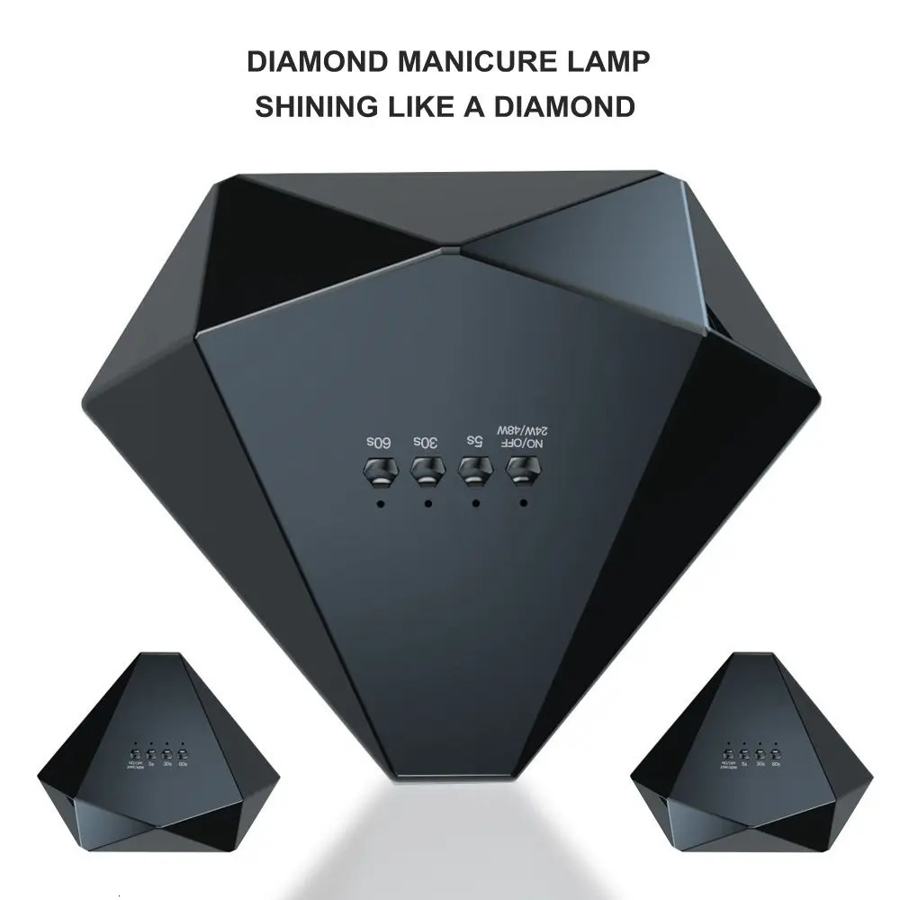Nail lamp 48W diamond shaped UV LED curing speed polishing lamp 30 LED nail dryer 3 timer automatic sensor nail processing equipment kit 241018