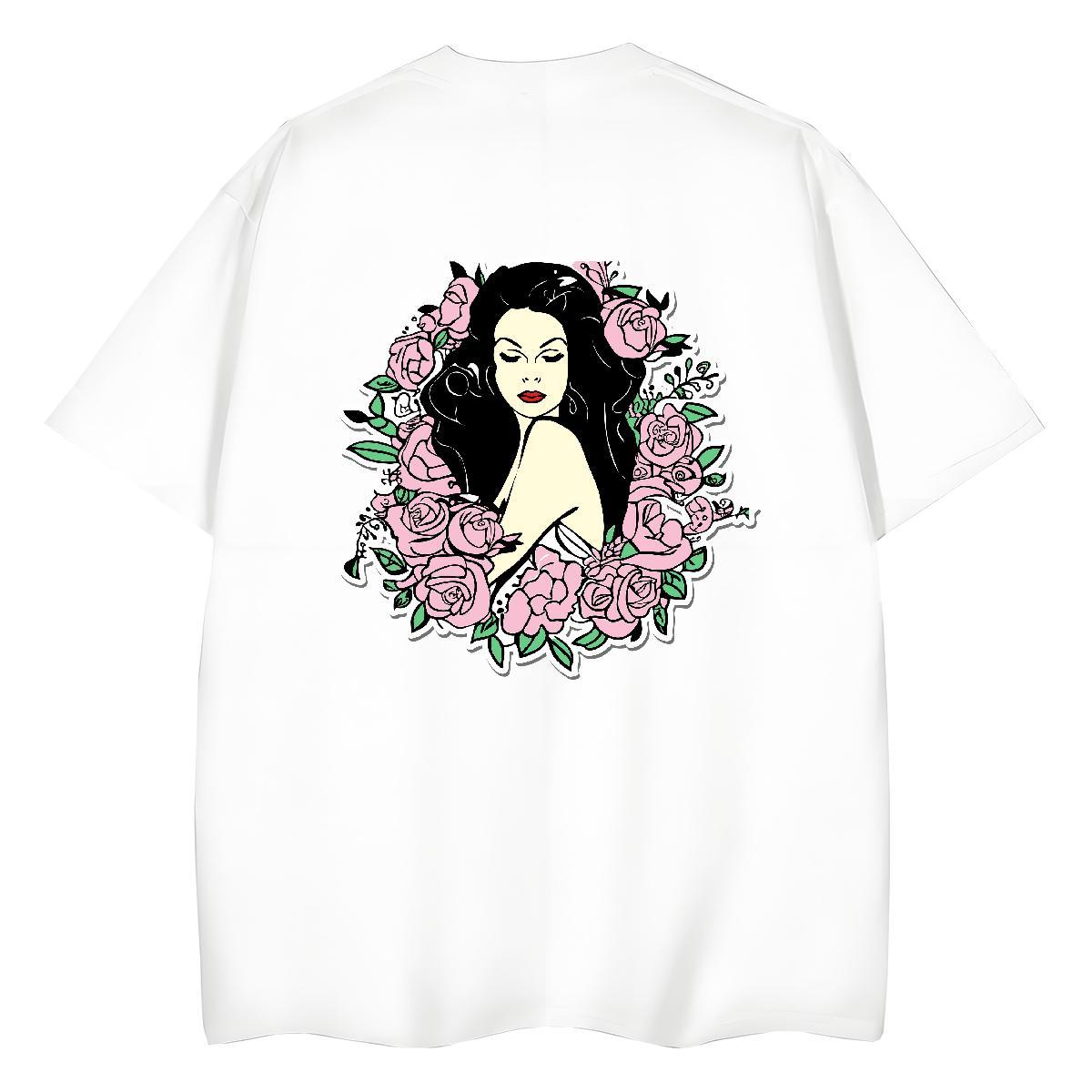Factory Direct Women T Shirts 230g 100% Cotton Breathable Crew Neck Daily Outfit portrait Woman Tshirt Loose fit Customized Tees Shirts