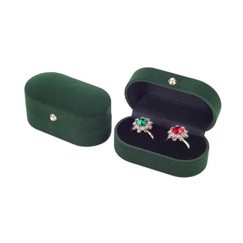 Velvet ring box double screw jewelry packaging box wedding earring storage rack organizer gift display W241019