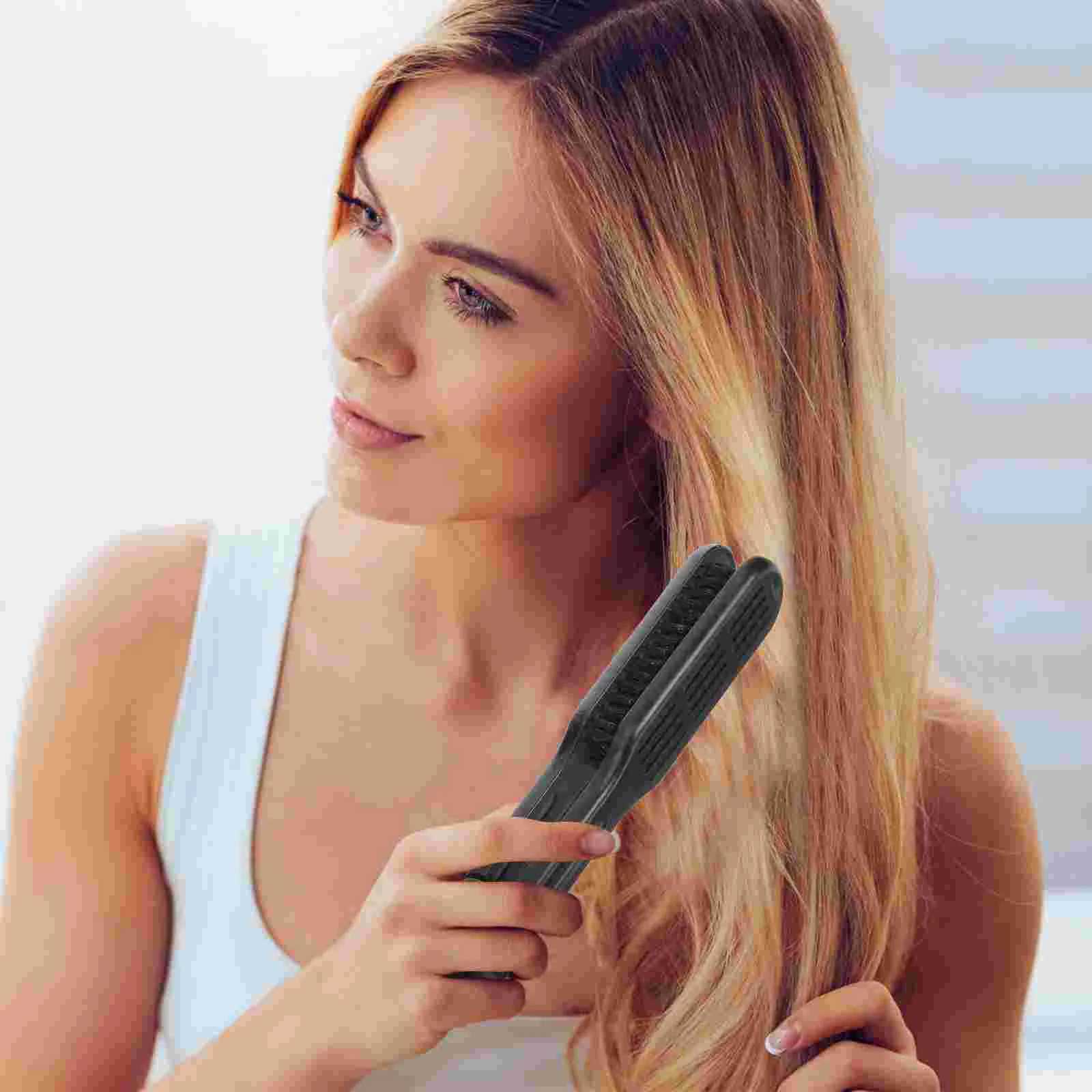 Straight hair brush pocket comb heat-resistant modeling clip mens plastic travel straightener W240807