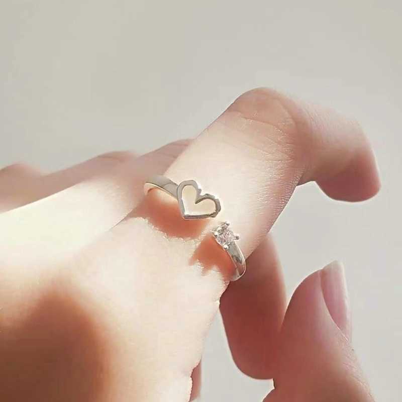 Luminous Shining Ring Couples Heart of Love Fashion Ring Valentines Day Gift Anillo Hombre Adjustable Jewelry Y241019
