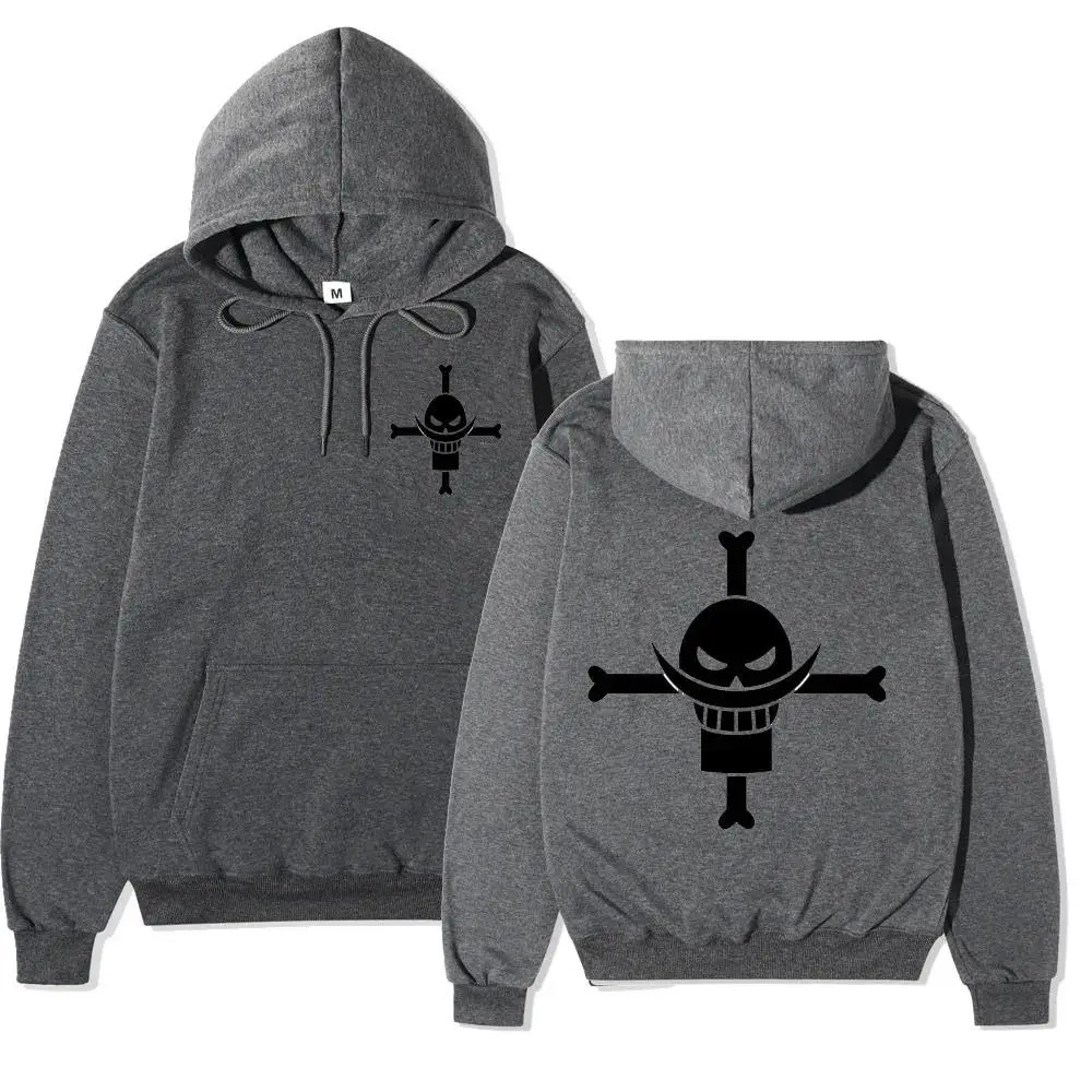 white beard Hoodie animation printed coat anime autumn and Winter Fleece mens 241010