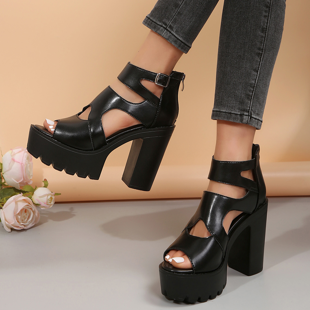 Fish Mouth Women Platform High Wedges Buckle Slope Female Peep Toe Woman Thick Heels Gladiator Sandals Ddmywed Ddmysaturn