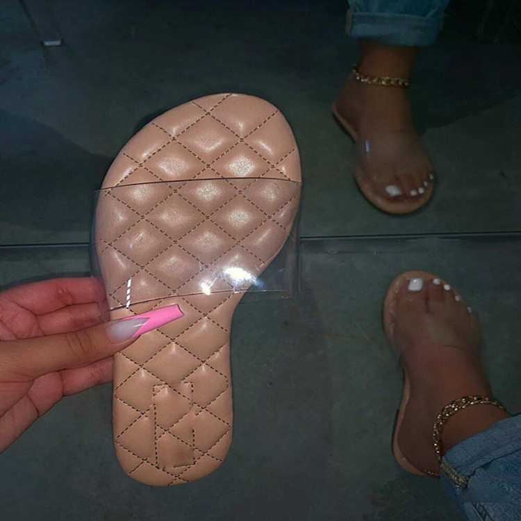 Women S Sandals With A Flat Bottomed Transparent Flip Flop And Oversized Beach Slippers Ddmywed ddmythur