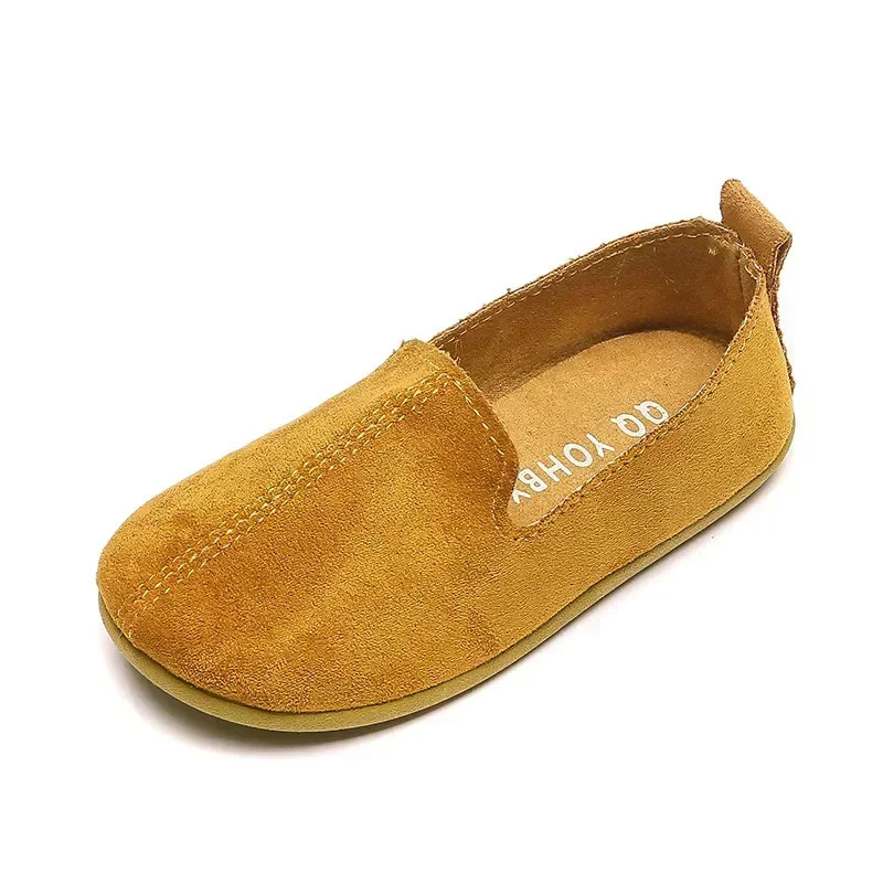 Childrens Flat Shoes Candy Color Simple Casual Loafers Slipon Flats Lightweight Boys Girls Leather Moccasins y241018