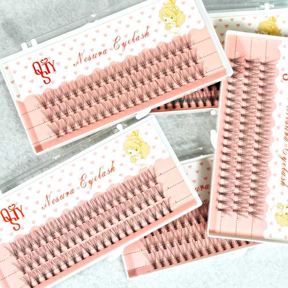 60pcs Natural Long 10D Mink Eyelashes Extension Professional Soft Cluster False Lashes Faux Eyelash Individual Makeup CiliosXJ241019