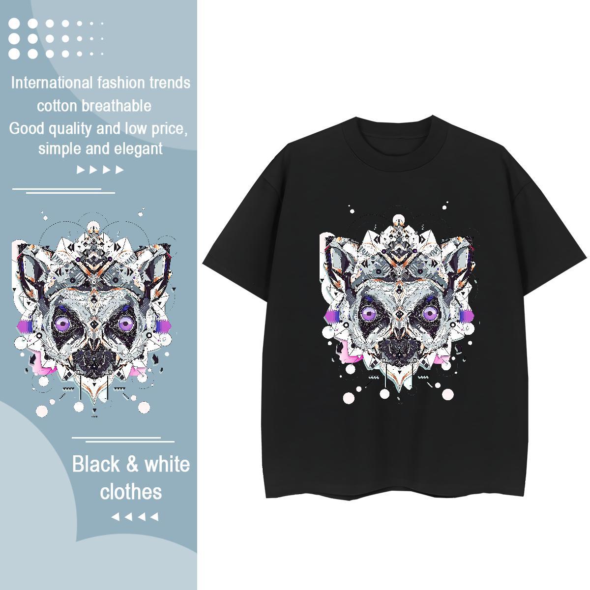 Brand T-Shirts for Women 230g Pure Cotton Crew Neck Breathable Beach eye of the devil Womens Tshirts Loose Black Oversized Tops Shirt