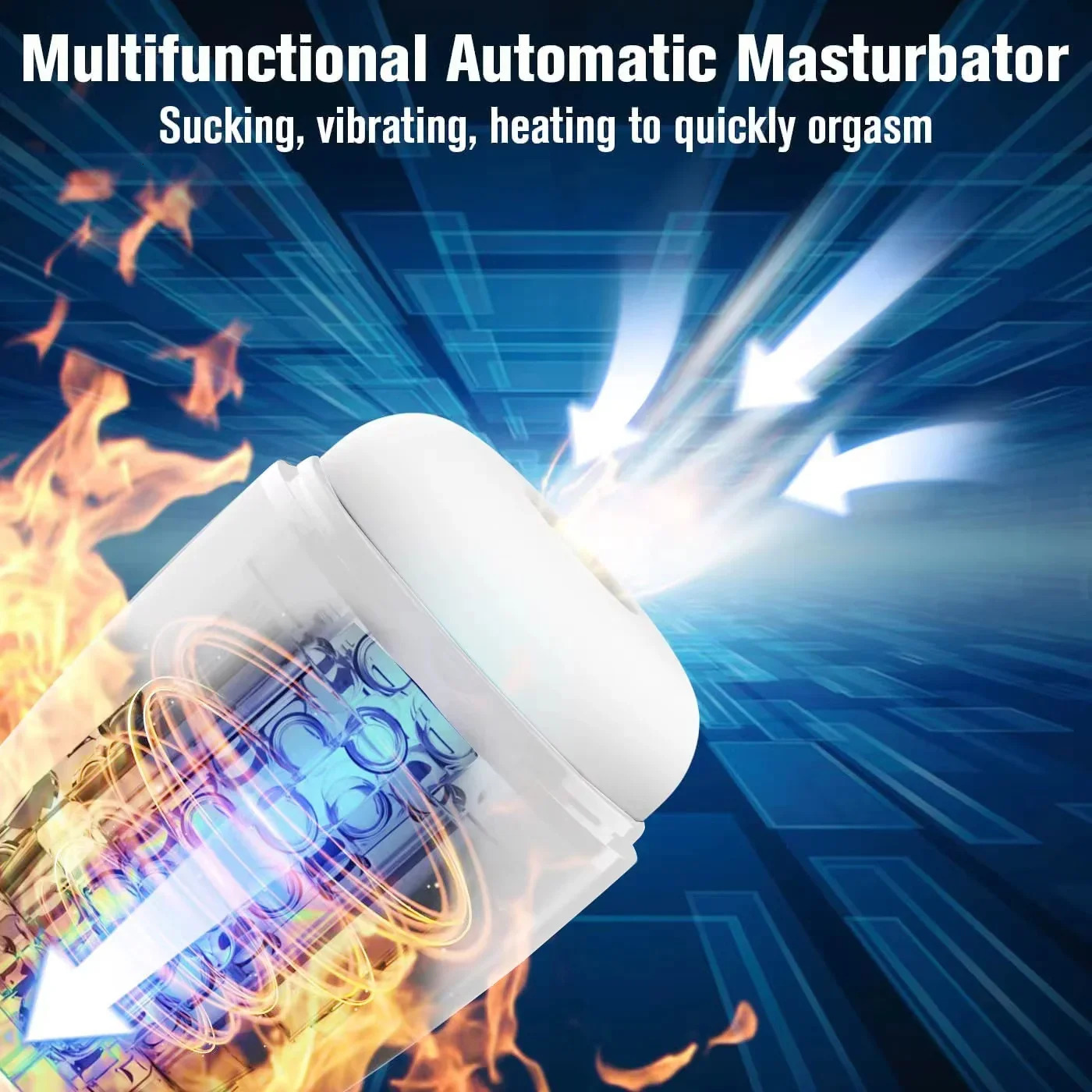 Automatic Sucking Male Masturbator Cup Heated Vibration Masturbation Suction Vagina Machine Blowjob Adult Sex Toys for Men Goods 241010