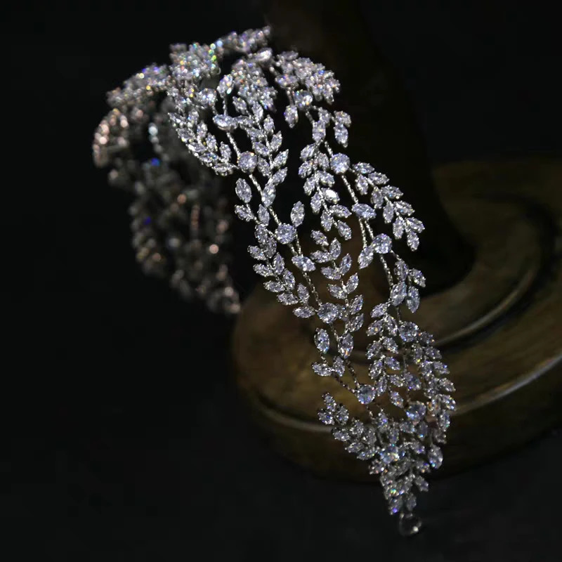 Irregular Wedding Hair Zircon Crown Sunset Crystal Bridal Jewelry Bridal Hair Jewelry 241018