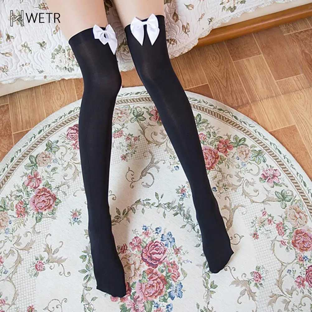 Socks Hosiery Girls dent Socks Stretch Lace Bow Thigh High Socks Fashion Sexy Stockings Women Over Kn Womens Female Long Kn Sock Y2408330TJ93