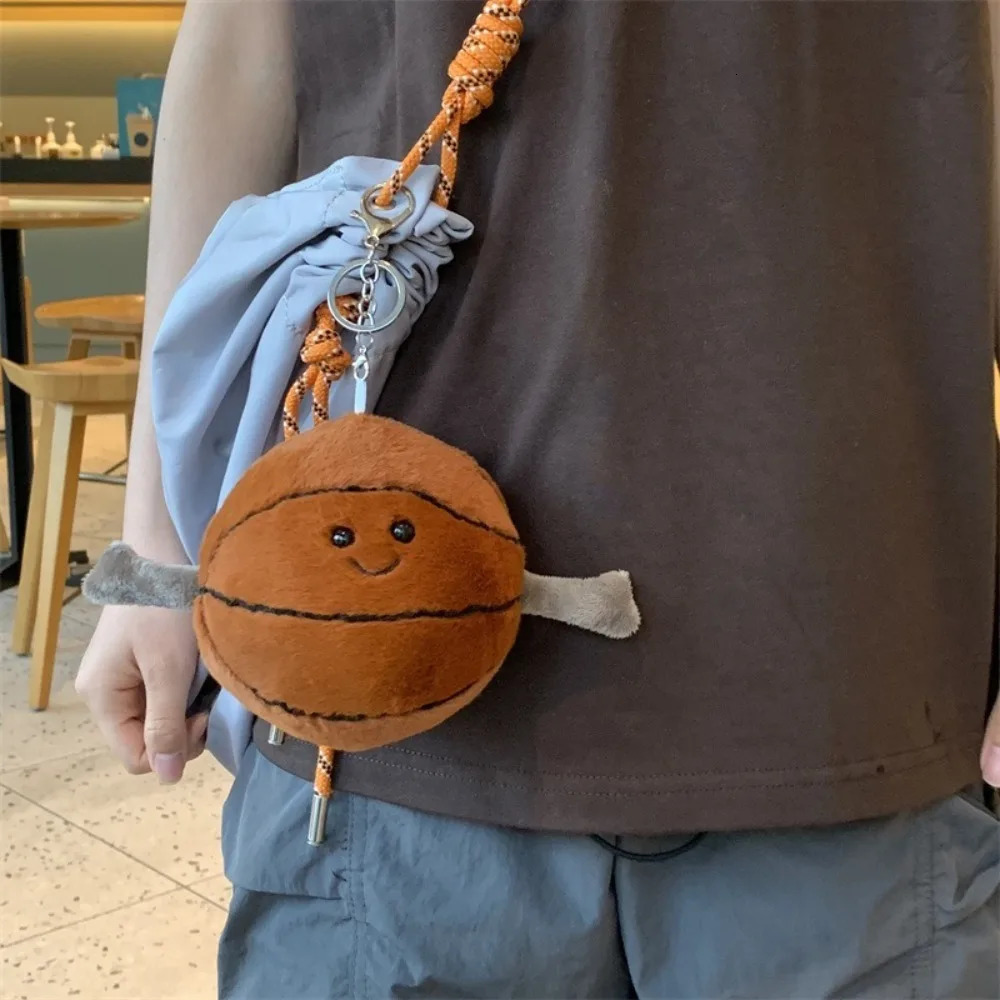 Interesting Ball Game Series Keychain Football Volleyball Stuffed Toy Plush Doll Basketball Cute Car Keyring Birthday Gift 241009