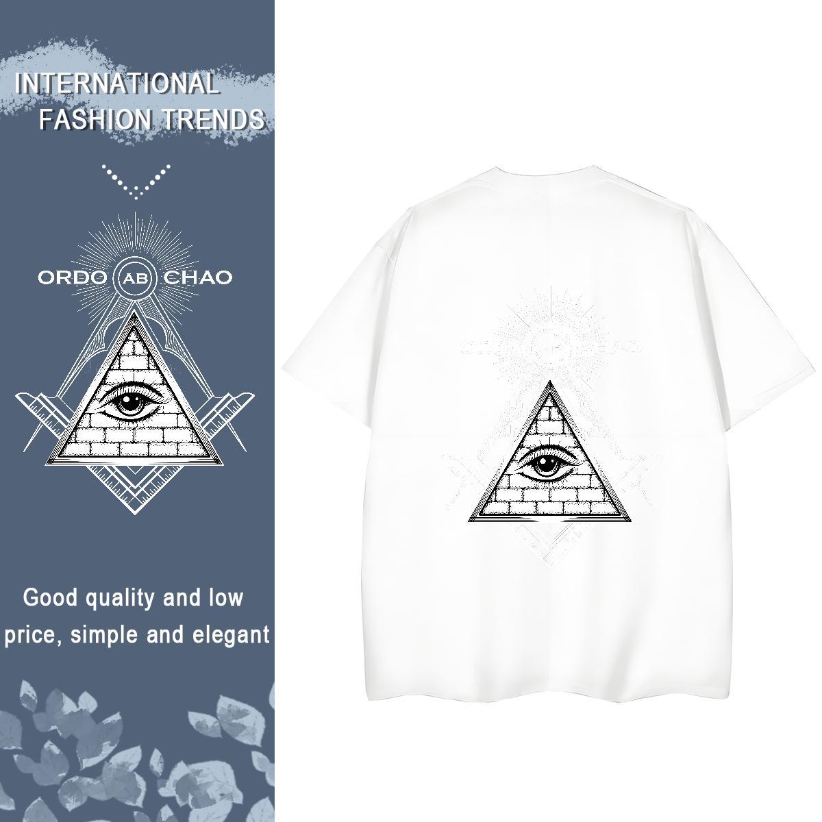 Fashion Casual Woman T Shirts 230g Pure Cotton Breathable Crew Neck Beach eye of the devil Womens Tshirts Loose Plus Size Cartoon Tops Tees
