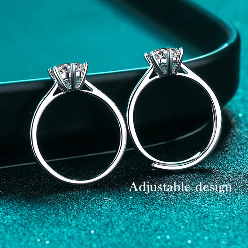 Smyoue 0.3CT/0.5CT/1CT/2CT/2CT/3CT Card Ring suitable for womens sparkling wedding bands 100% genuine 925 sterling silver jewelry 241007