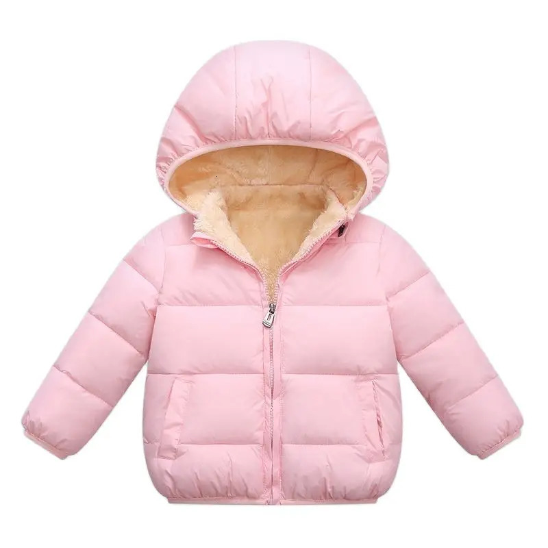 Baby Children Coats Winter Thick Jackets For Boys Warm Plush Thicken Outerwear Girls Fur Hooded Jacket Kids Clothes Snowsuit 241018