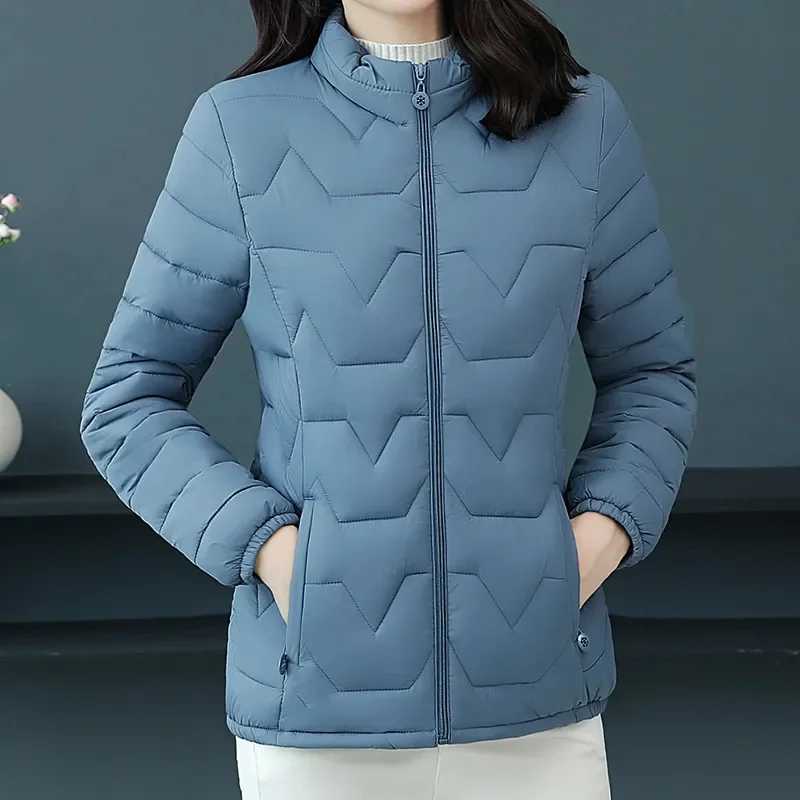 2024 New Fashion Women Down Cotton Jacket Autumn Winter Stand Collar Long Sleeve Warm Coat Female Parka New Chaquetas Para MujerX241019