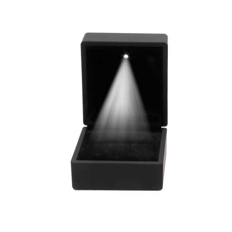 Personalized ring box with LED light jewelry display gift box for engagement W241019