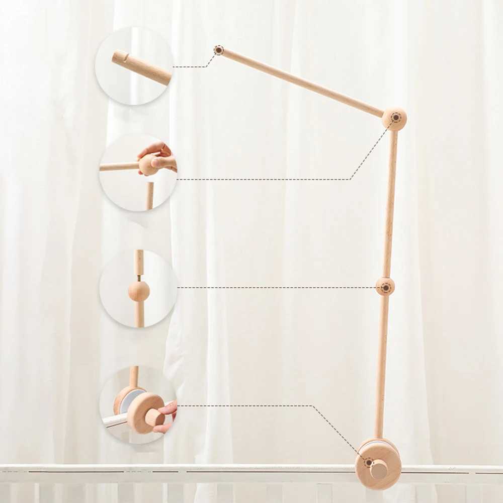 1 piece of baby wooden bed bell rotating bracket mobile hanger toy hanger toy bracket baby crib baby crib toy home decoration W240815