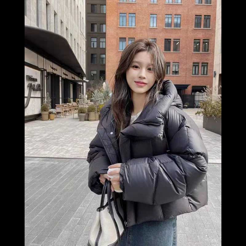 Women's Down Parkas Womens Short Hooded Jacket 2024 Winter Coat Korean Fashion Thick Warm Park Loose White Duck Coat Y24101945KZ