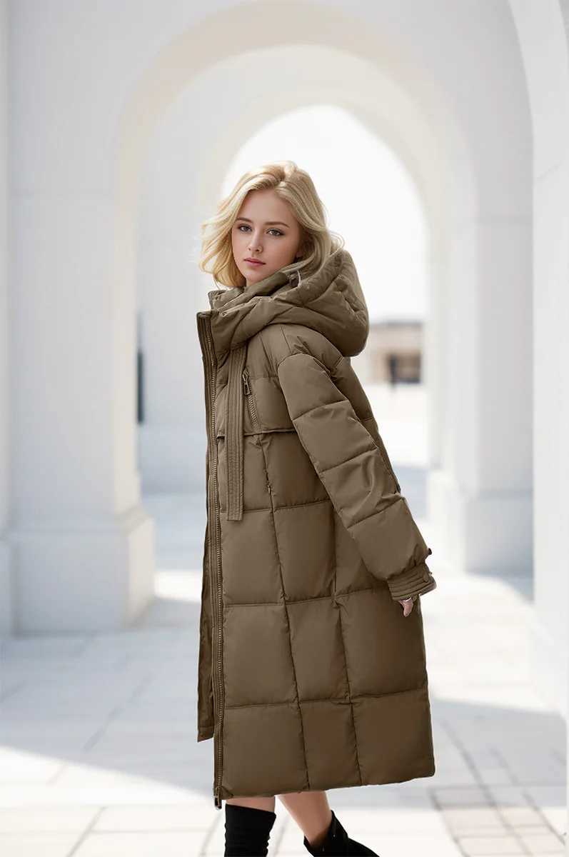 Women Parkas 2024 Autumn Winter Down Cotton Jackets Padded Thickened Overknee Loose Casual Long Warm Pockets Coat Snow OvercoatX241019
