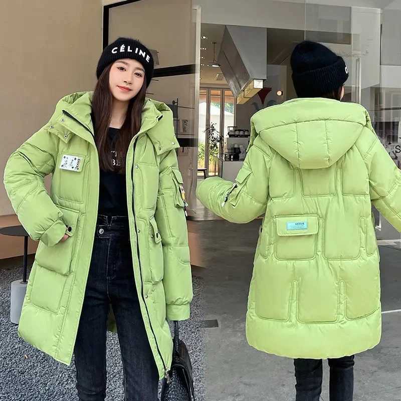 2023 New Women Jacket Winter Parka Down Cotton JacketsLoose Thick Warm Hooded Parkas Casual Long Coat Waterproof OutwearX241019