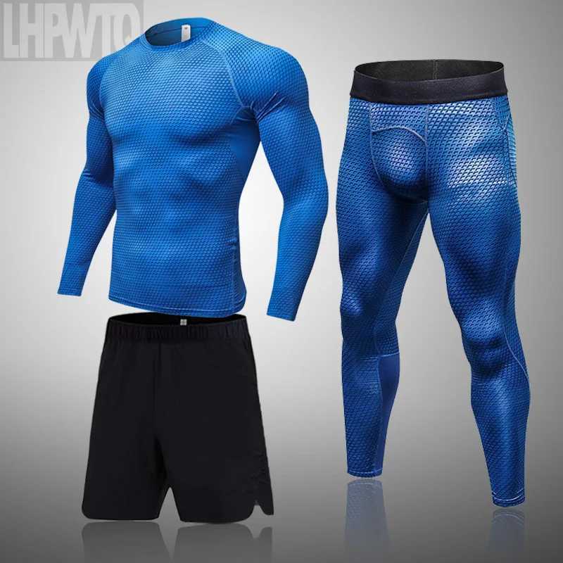 Gym mens running set fitness sportswear body training clothing sportswear jogging Rashguard mens set W241018