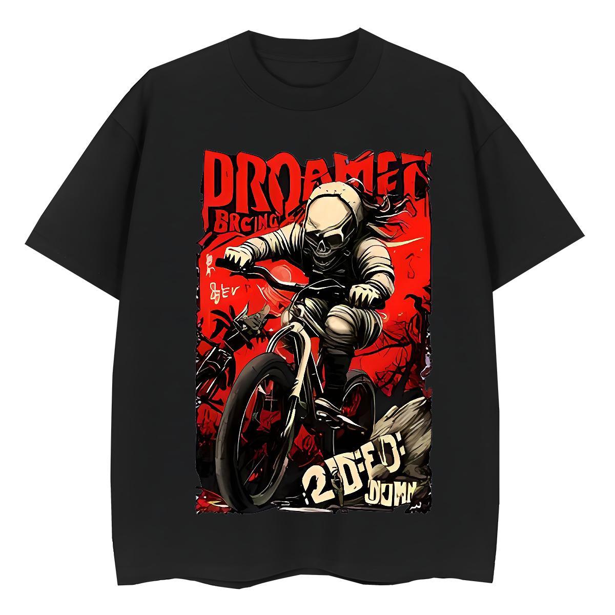 New Womens T Shirts 230g Cotton Crew Neck Breathable Hip Hop skull Woman Tshirt Female DIY Printed Tops