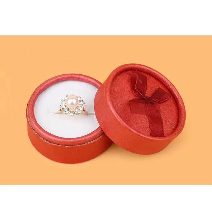 New Round Bow Earrings Jewelry Box Display Ring Jewelry Organizer Gift Box Jewelry Box Wedding Packaging W241019