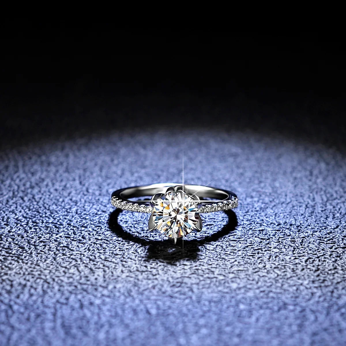 Classic PT950 Platinum Ring Eternal Wedding Band Round Card 0.5ct 1ct Ring 241007