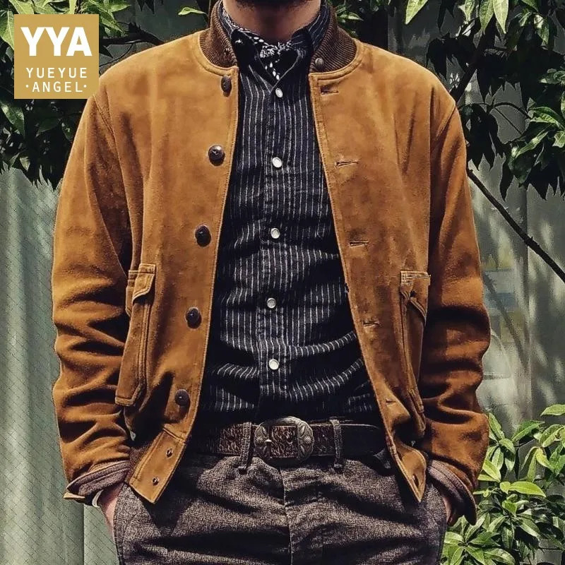 Classic Men Genuine Leather Jacket Casual Mens Pilot Style Warm Real Cow Suede Bomber Coats Winter 241018