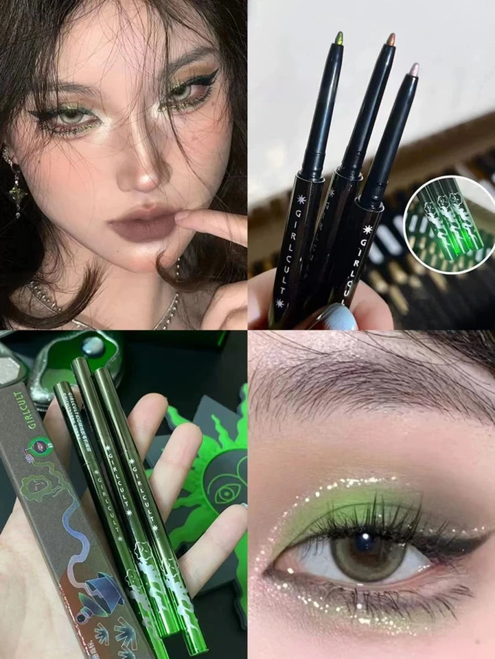 Girlcult eyeliner Chameleon Smooth Film Forming Makeup Keep Fine Glitter Green Glue Pen Halloween Makeup 241018