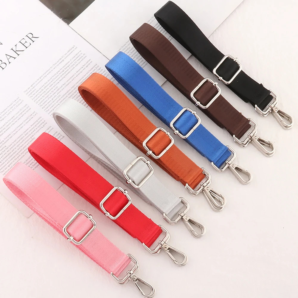 Shoulder Bag Strap Fashion Wide Replacement For Bags Nylon Woman Messenger Accessories Silver Metal Buckle Straps 241017